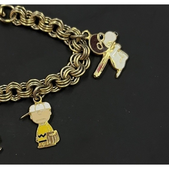 Vintage Peanuts Charm Bracelet Charlie Brown Snoopy Linus Lucy - Picture 4 of 6